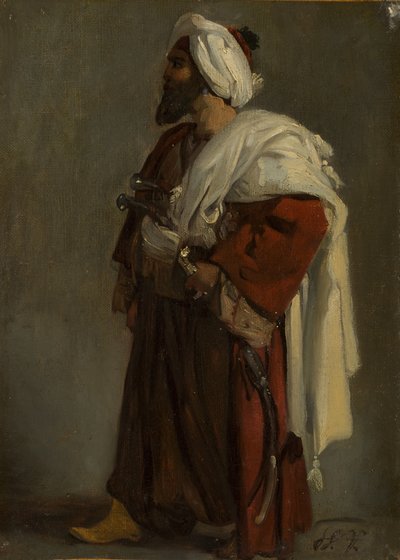 Arabski Wojownik, ca. 1817-22. autorstwa Emile Jean Horace Vernet