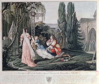 Ludwik XIV w pogoni za Louise de la Valliere, która po kłótni z królem w 1662 roku schroniła się w klasztorze karmelitanek w Chaillot. autorstwa Emile Jean Horace Vernet
