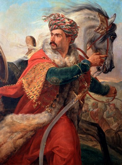 Mameluka, koniec lat 30. XIX wieku. autorstwa Emile Jean Horace Vernet