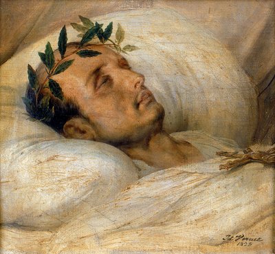 Napoleon na łożu śmierci, maj 1821. autorstwa Emile Jean Horace Vernet