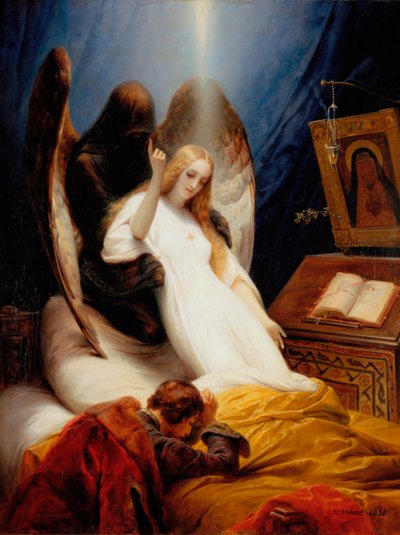 Anioł Śmierci, 1851. autorstwa Emile Jean Horace Vernet