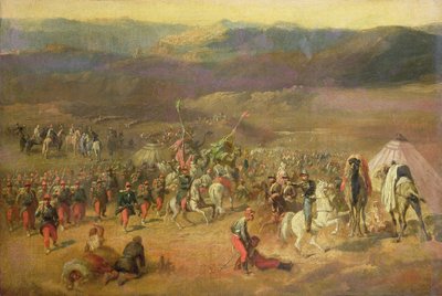Zdobycie orszaku Abd-el-Kadera (1808-83) lub Bitwa pod Isly 14 sierpnia 1844, 1844-63 autorstwa Emile Jean Horace Vernet
