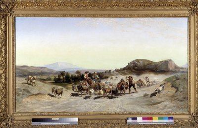 Góra Sainte Victoire i transhumancja Obraz Emile Loubon (1809-1863) 1847 Wymiary 71x132 cm. autorstwa Emile Loubon