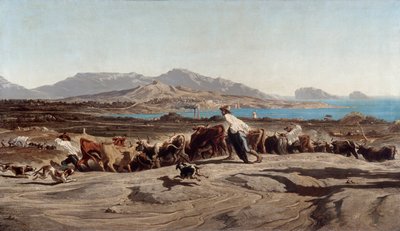 Widok Marsylii, podczas spaceru po Aygalades - Obraz Emile Loubon (1809-1863) autorstwa Emile Loubon