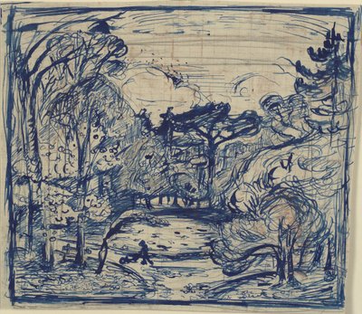 Skovinterieur med braendehugger. Côte de Grace, Honfleur. autorstwa Emile Othon Friesz