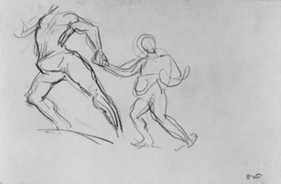 Dwie postacie w ruchu. autorstwa Emile Othon Friesz