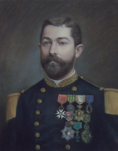 Retrato de Emile Commander Duboc (1852 - 1935), herói da conquista de Tonkin (pintura)polonês autorstwa Emile Richard Haumont