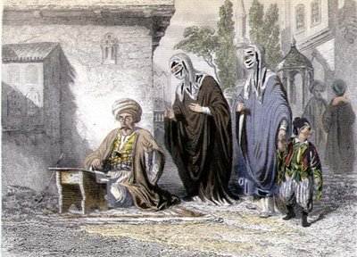 Publicystka, z „Konstantynopola i Morza Czarnego”, grawerowana przez braci Rouergue autorstwa Emile and Rouergue Adolphe Rouergue