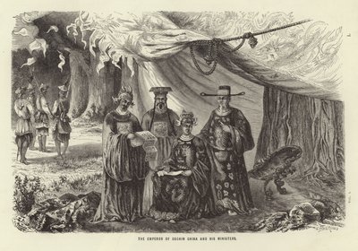 Cesarz Chin Cochin i jego ministrowie autorstwa Emile Theodore Therond