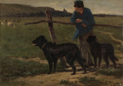 Rolnik z psami autorstwa Emile van Marcke de Lummen