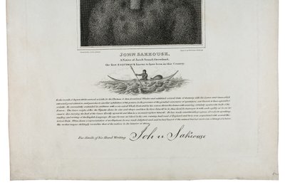 John Sakeouse, pochodzący z Jacob Sound na Grenlandii, pierwszy Eskimos, o którym wiadomo, że przebywał w tym kraju, 1816 autorstwa Emilia Anderson