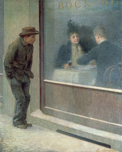 Refleksje głodującego człowieka lub kontrasty społeczne, 1894 autorstwa Emilio Longoni
