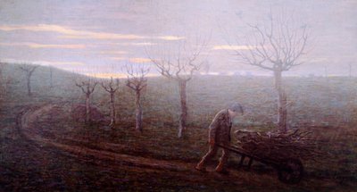 Powrót z lasu, Emilio Longoni (1859-1932), olej na płótnie, 67x120 cm autorstwa Emilio Longoni