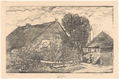 Gospodarstwo ze stodołą na siano autorstwa Emilius Wilhelmus Dehé (signed by artist)