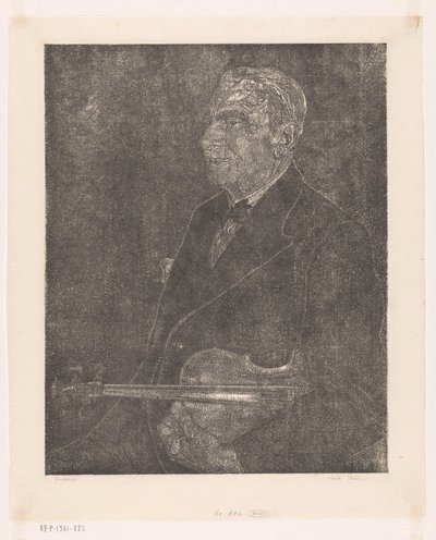 Portret ojca artysty ze skrzypcami autorstwa Emilius Wilhelmus Dehé (signed by artist)