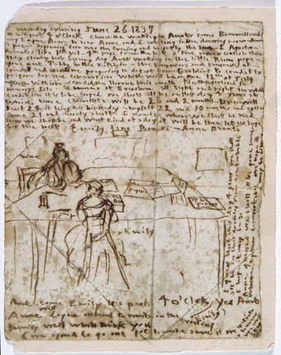 Pamiętnik, 1837 (pióro i atrament na papierze) autorstwa Emily Bronte