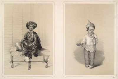 Młody mieszkaniec Kalkuty, student Hindu College. Mała muzułmanka autorstwa Emily Eden
