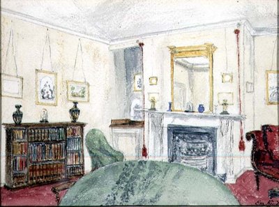 Salon w Windermar, ok. 1845 (akwarela na papierze) autorstwa Emma Kinder