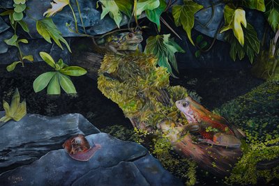 Pond Life, 2021 (olej na płótnie) autorstwa Emma Pewsey