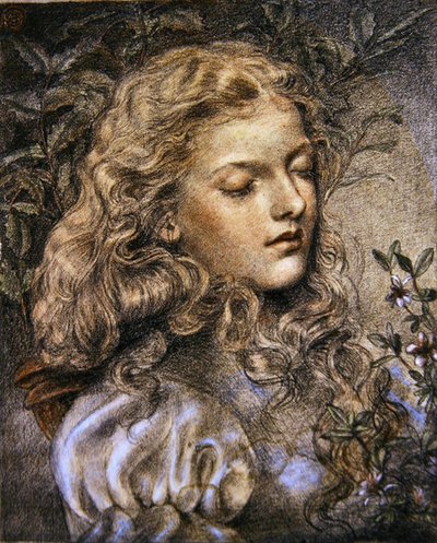 Portret dziewczynki (kolorowe kredy na papierze) autorstwa Emma Sandys