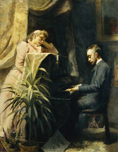 Przy fortepianie, 1891 autorstwa Emma Sparre