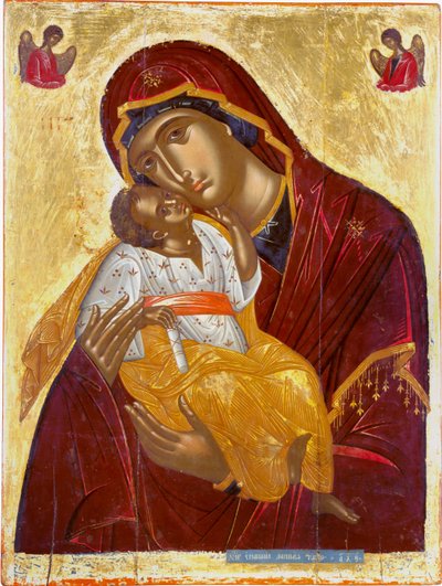 Matka Boża Czuła Dziewica Eleusa, 1609. autorstwa Emmanuel Lambardos