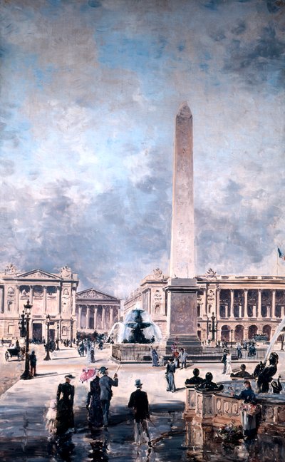 Obelisk Luksorski i Place de la Concorde, 1891. autorstwa Emmanuel Lansyer