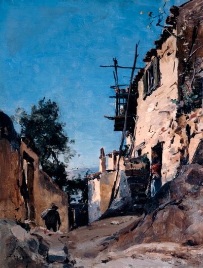 Stare Miasto pod cmentarzem, Menton, 1890 autorstwa Emmanuel Lansyer