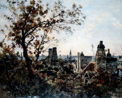 Wieża Chevalot wieczorem, 1885 autorstwa Emmanuel Lansyer