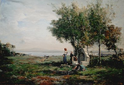 Kobiety przy fontannie autorstwa Emmanuel Lansyer