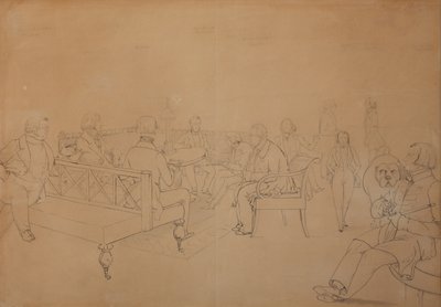Salon Awdotyi Pietrownej Jelaginy, lata 40. XIX wieku autorstwa Emmanuil Alexandrovich Dmitriev Mamonov