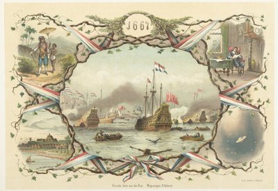 Podróż do Chatham i podbój królewskiego Karola, 1667 autorstwa Emrik and Binger