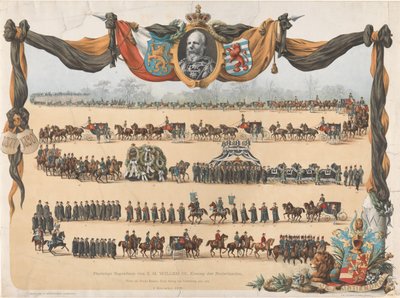 Uroczysty pogrzeb H.M. Willema III, króla Niderlandów (...) 4 XII 1890 (tytuł na obiekcie) autorstwa Emrik and Binger