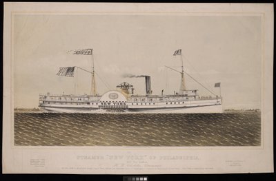 Parowiec New York z Filadelfii... H W Chisholm, dowódca... autorstwa Endicott Endicott