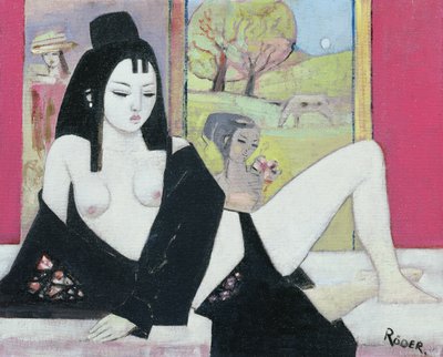 Czarne kimono, 2008 (olej na pokładzie) autorstwa Endre Roder