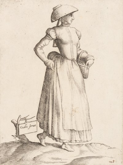 Talerz kostiumowy: Galla Serva, ca. 1557-58. autorstwa Enea Vico