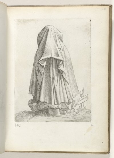 Flandria (tytuł na obiekcie) Een vrouw uit Vlaanderen, gekleed volgens de mode van ca. 1550 Postawy różnych narodów naszych czasów (tytuł serii) autorstwa Enea Vico
