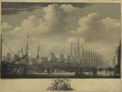 Mobilizacja floty w porcie Vlissingen, 1804 autorstwa Engel Hoogerheyden