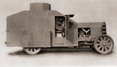 Brytyjski samochód pancerny podczas I wojny światowej, z The Illustrated War News, 1915 autorstwa English Photographer