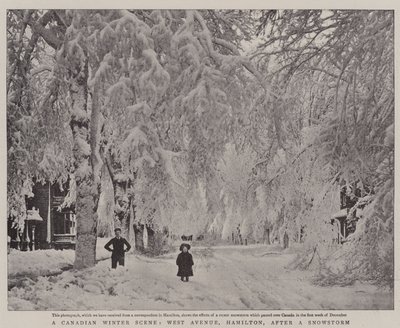 Kanadyjska scena zimowa, West Avenue, Hamilton, po śnieżycy autorstwa English Photographer