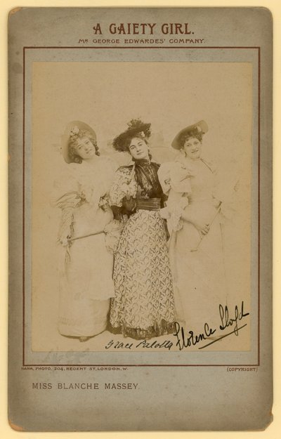 Wesoła dziewczyna - panna Blanche Massey, Grace Palotta, Florence Lloyd autorstwa English Photographer