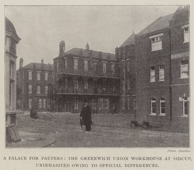 Pałac dla nędzarzy, Greenwich Union Workhouse w Sidcup, niezamieszkany z powodu różnic urzędowych autorstwa English Photographer