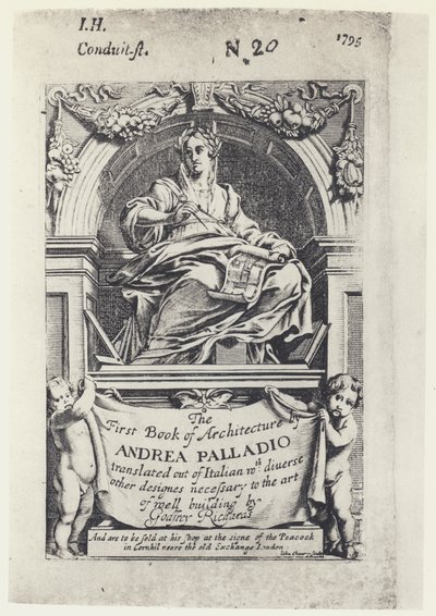 Palladio, Pierwsza Księga Architektury, Tr G Richards 1668 (zdjęcie czarno-białe) autorstwa English Photographer