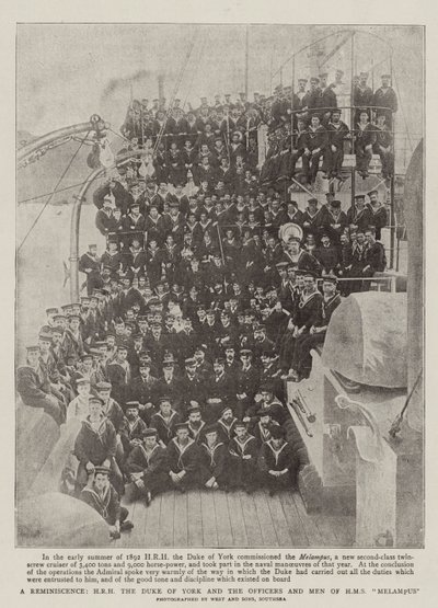 Wspomnienie, JKW Książę Yorku oraz Oficerowie i Ludzie HMS Melampus autorstwa English Photographer