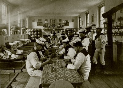 Pokój w koszarach marynarki wojennej, Wyspa Wielorybów, Portsmouth (zdjęcie czarno-białe) autorstwa English Photographer