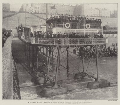 Morska wycieczka koleją, nowa kolej elektryczna między Brighton a Rottingdean autorstwa English Photographer
