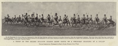 Oddział Drugiej Straży Smoków (Scots Greys) podczas szarży w dzień polowy na galop autorstwa English Photographer