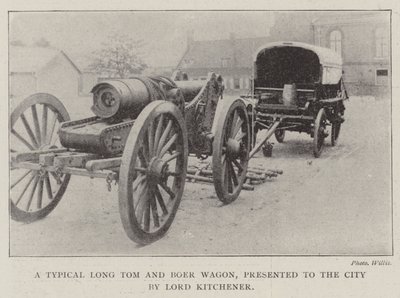 Typowy wagon Long Tom i Boer, podarowany miastu przez Lorda Kitchenera autorstwa English Photographer
