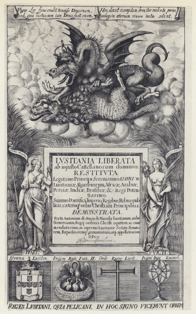 A de Sousa de Macedo, Lusitania liberata, R Heron 1645 (zdjęcie czarno-białe) autorstwa English Photographer