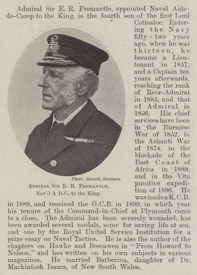 Admirał Sir E R Fremantle, Naval ADC do króla autorstwa English Photographer